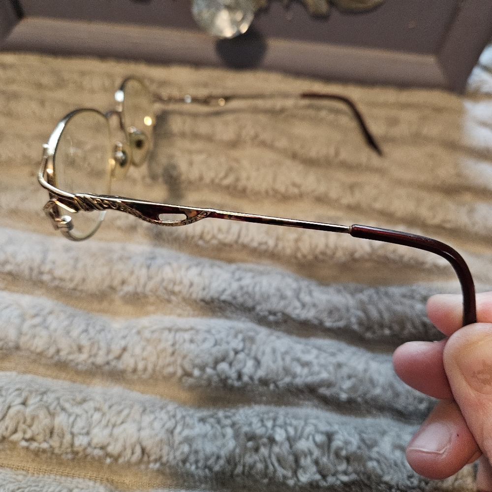 SALE ** Bill Blass Prescription Gold and Red  Eyeglasses